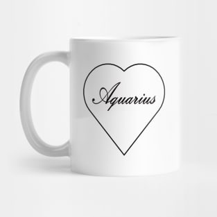 Aquarius Zodiac Heart Mug